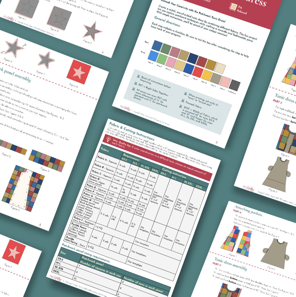 Patchwork Tunic Dress Downloadable PDF Quilt Pattern