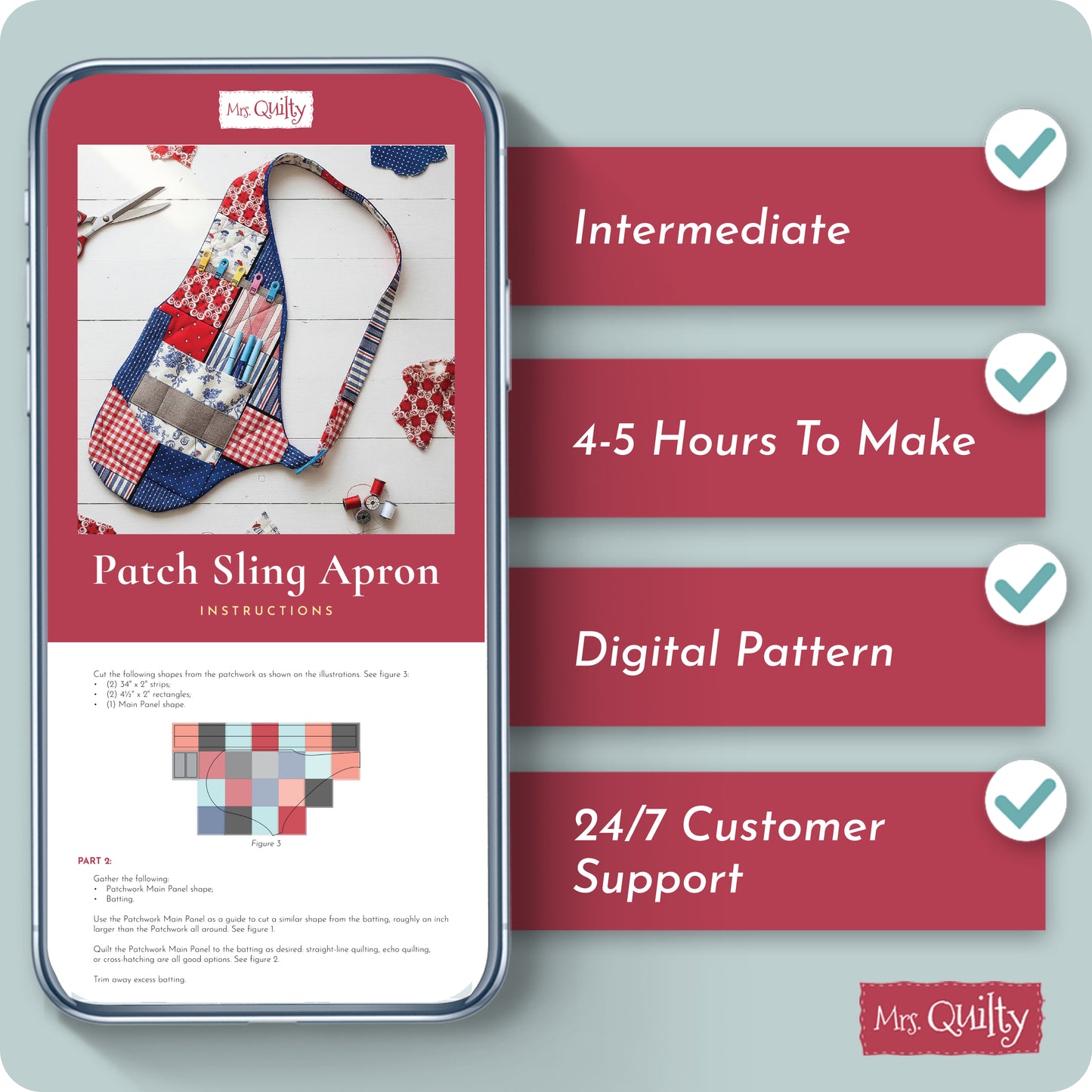 Patch Sling Apron Digital PDF Pattern