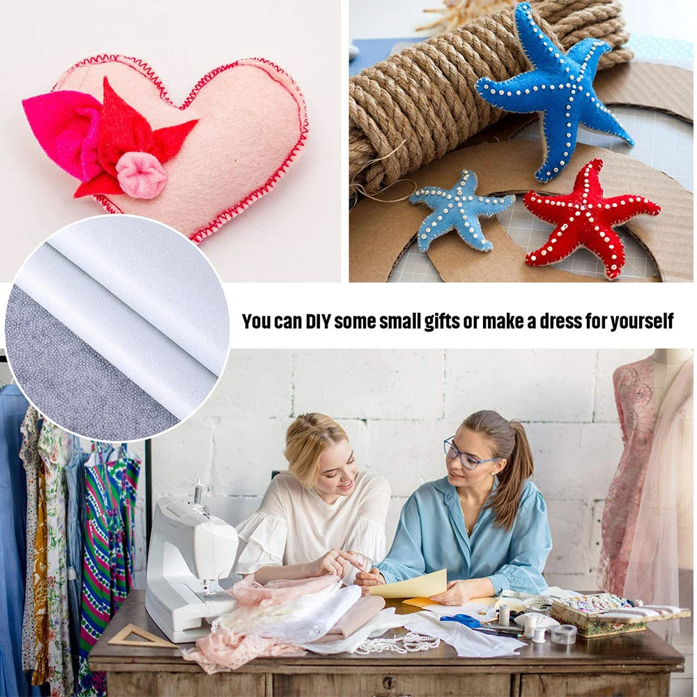 lifestyle image and examples of use fusible interfacing fabric