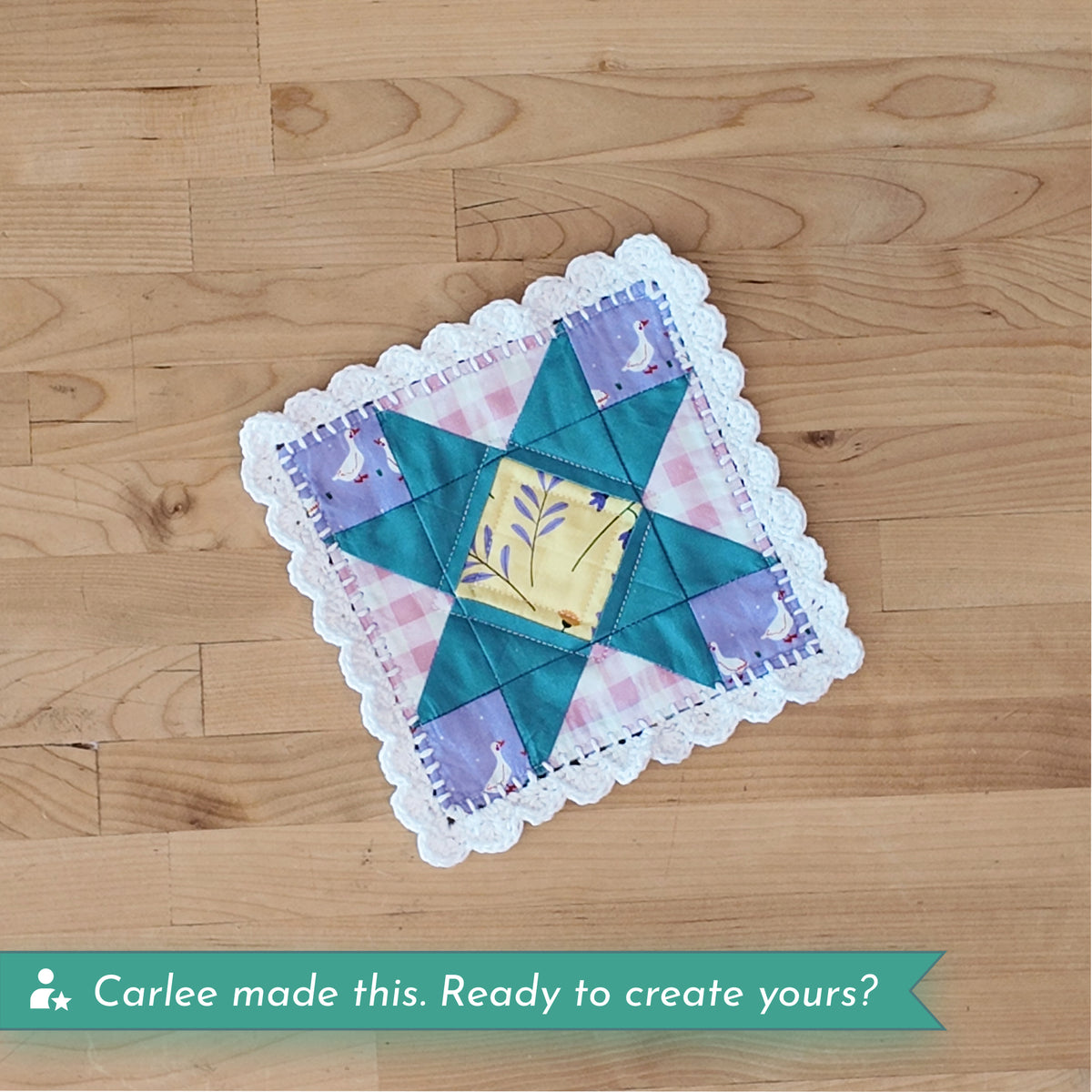 Crochet Fusion Quilt Coaster Digital PDF Pattern
