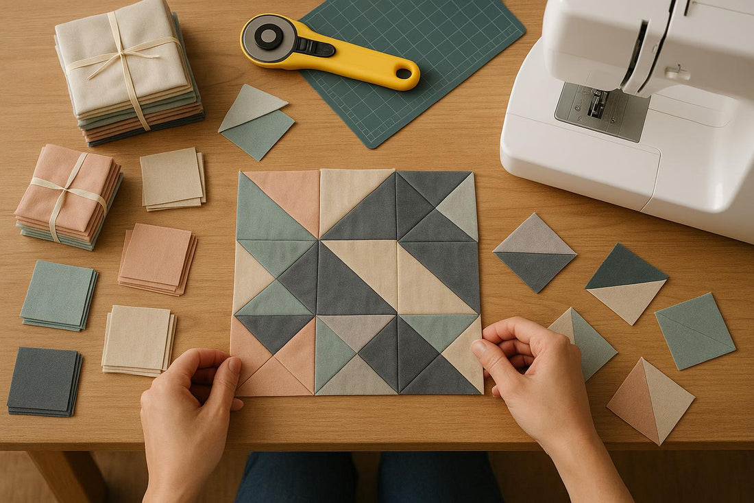 Master Half-Square Triangles Using Pre-Cut Fabric Bundles