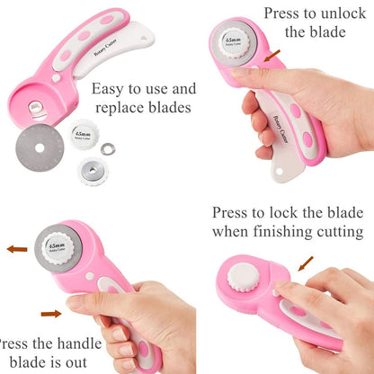 1.77" Rotary Cutter with 5 Extra Blades