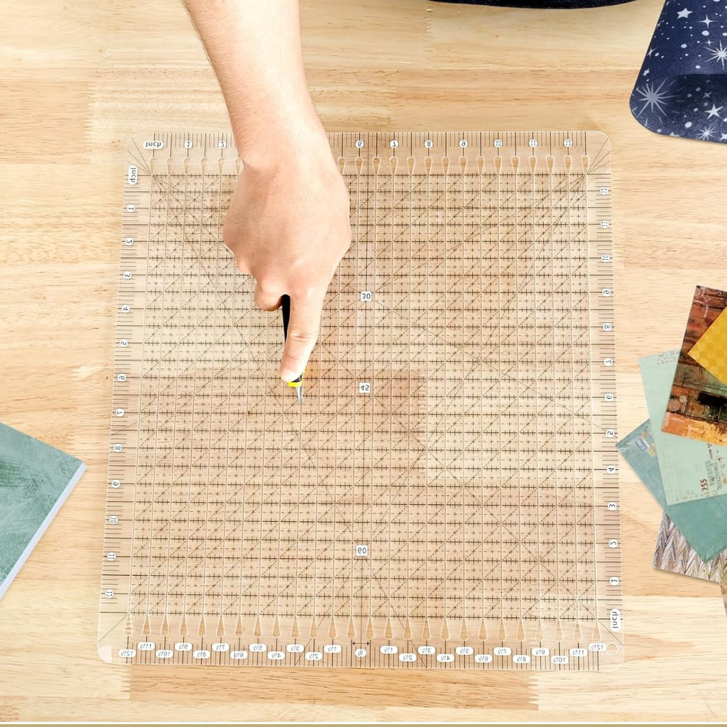 Slotted Perspex Ruler Slotted Quilting Ruler for Fabric Cutting | Mrs. Quilty