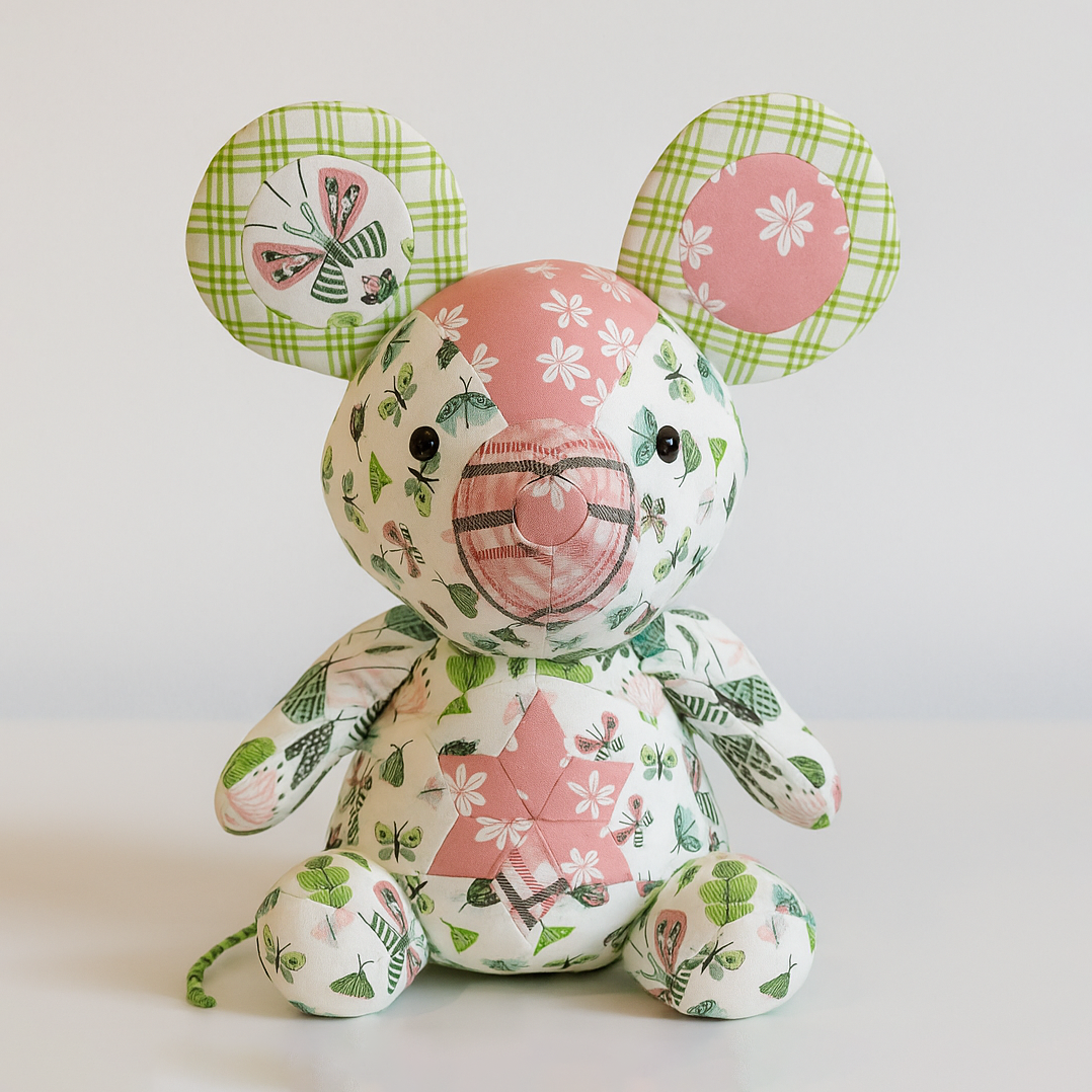 Patchwork Mouse Momo the Mouse PDF Pattern | Animal Plushie Sewing Pattern