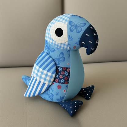 Pip the Parrot Downloadable PDF Quilt Pattern features a patchwork parrot with colorful, quilt-inspired fabrics—perfect for adding charm to your home décor.