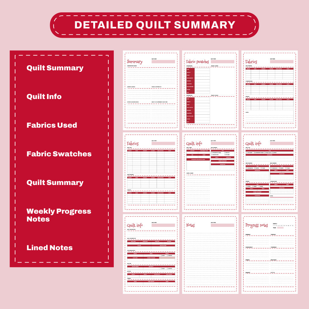 Quilting Planner 51 Pages (Printable)