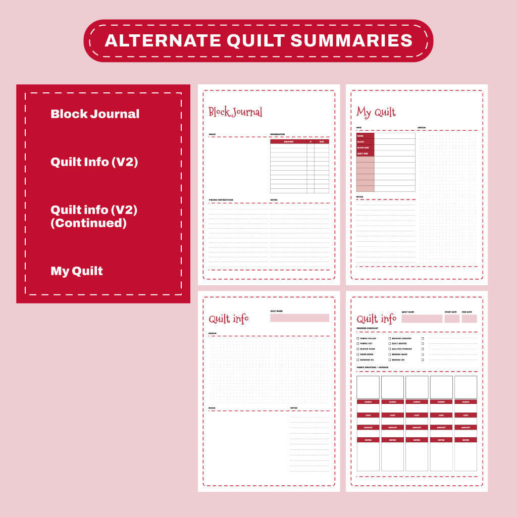 Quilting Planner 51 Pages Printable
