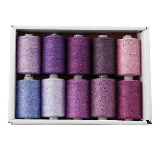 30wt 1000yd Purple Gradient - 100% Polyester Thread 10 Pack