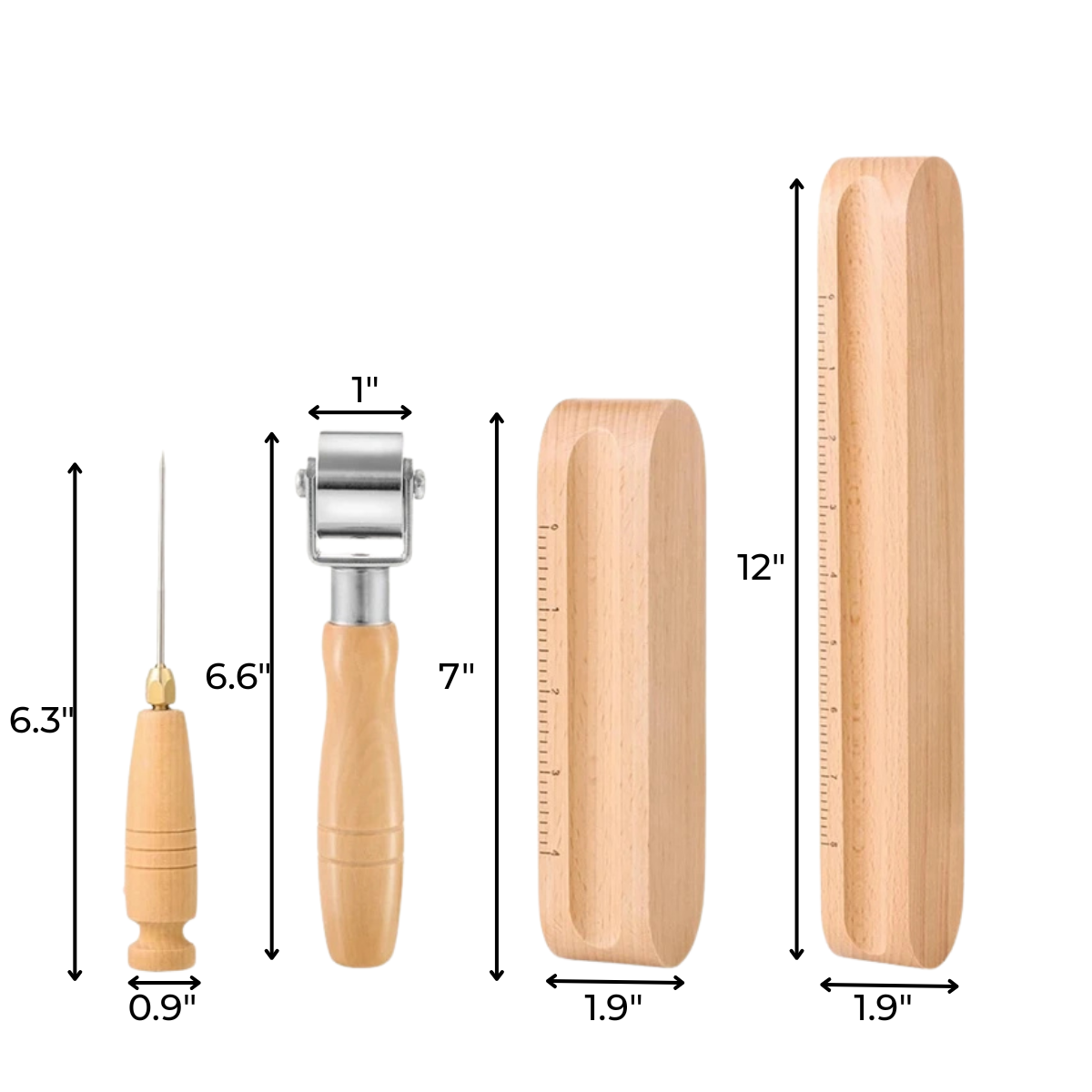 Premium Quilting & Sewing Tools Set - Tailor’s Clapper, Stiletto, Seam Roller