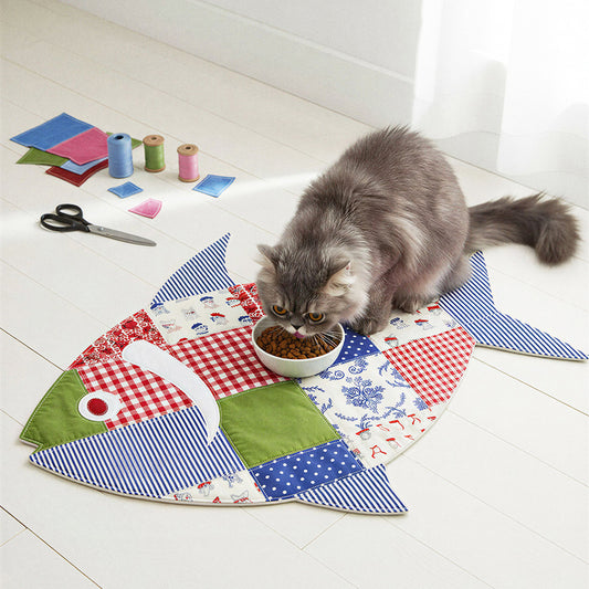 Fish-Shaped Cat Feeding Mat Digital PDF Pattern