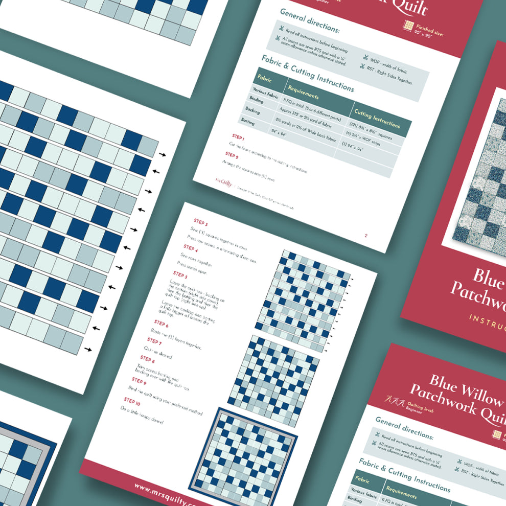 Blue Willow PDF Quilt Pattern | Instant Download