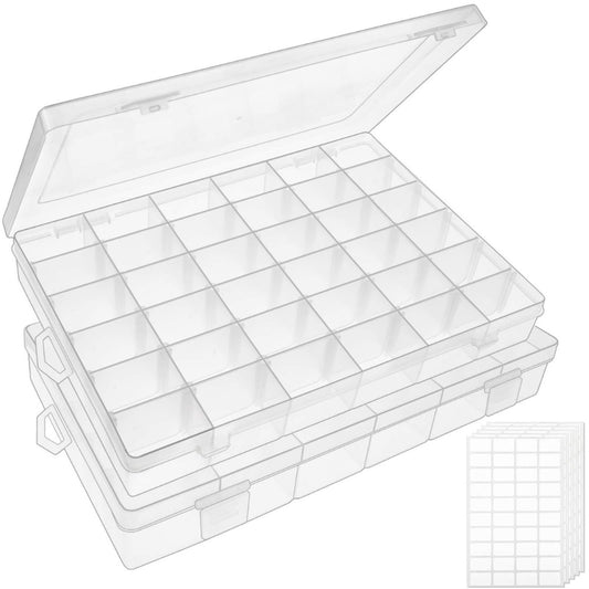 36 Grids Clear Plastic Organizer Box (2-pack)