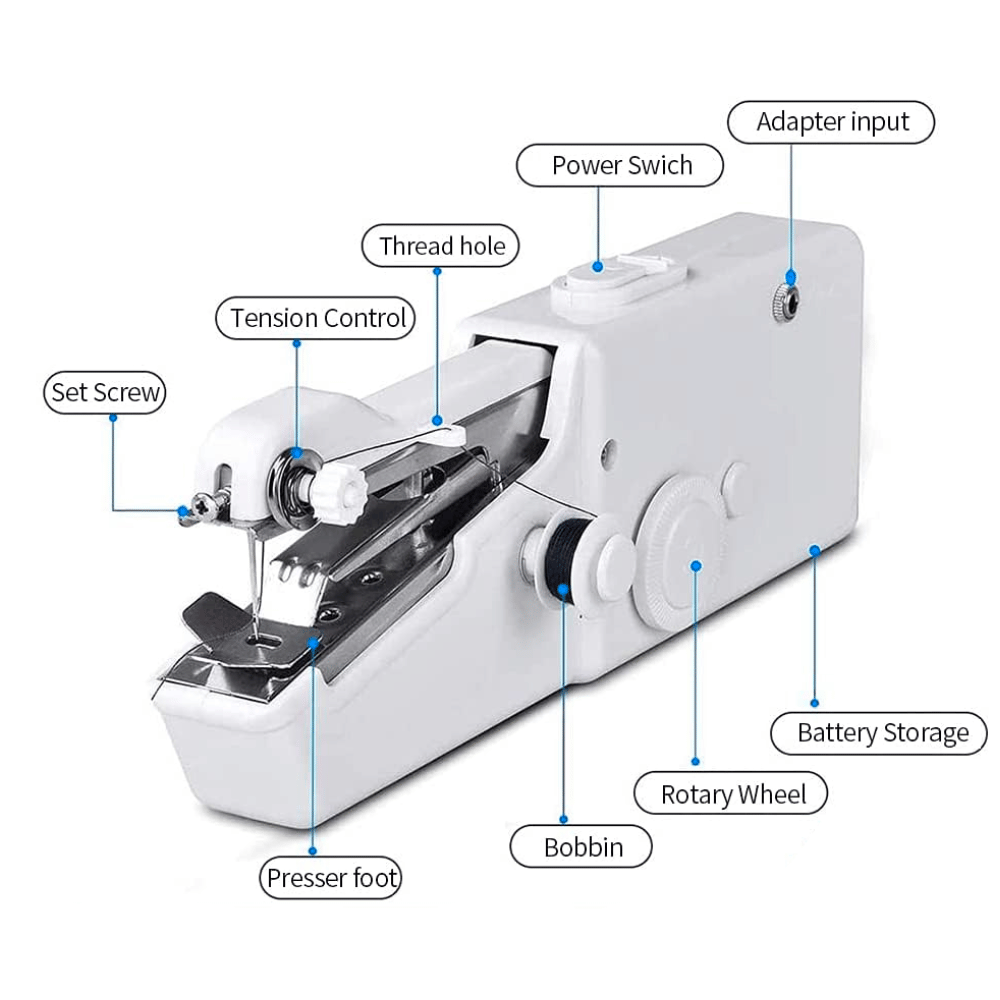 Handheld Portable Sewing Machine Battery Powered For On the Go Repairs Handheld Portable Sewing Machine Battery Powered For On the Go Repairs