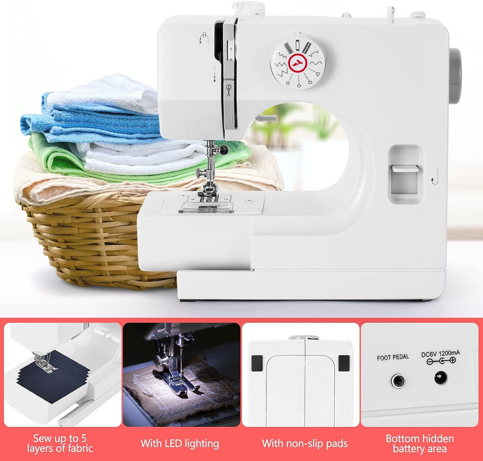 Portable Electric 12-Stitch Sewing Machine: Compact & Powerful