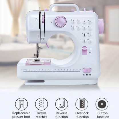 12-Stitch Sewing Machine with Reverse Function