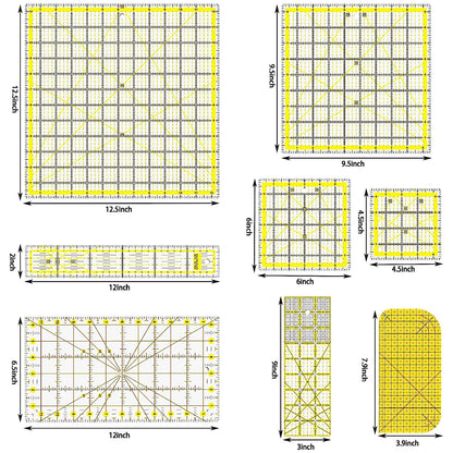 Non Slip Acrylic Quilting Ruler Set