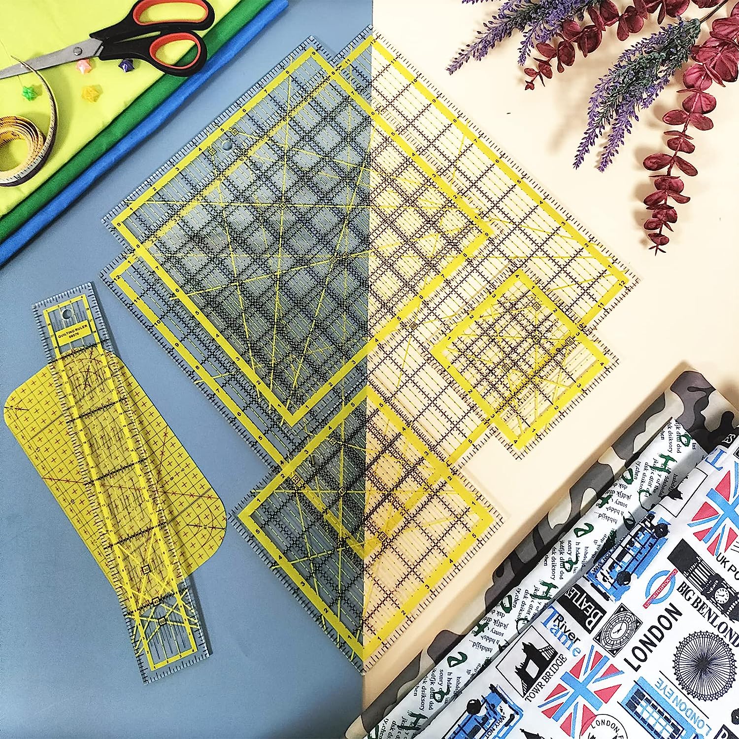 Non Slip Acrylic Quilting Ruler Set