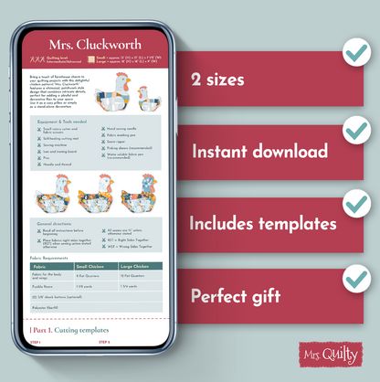 Mrs. Cluckworth Downloadable PDF Quilt Pattern