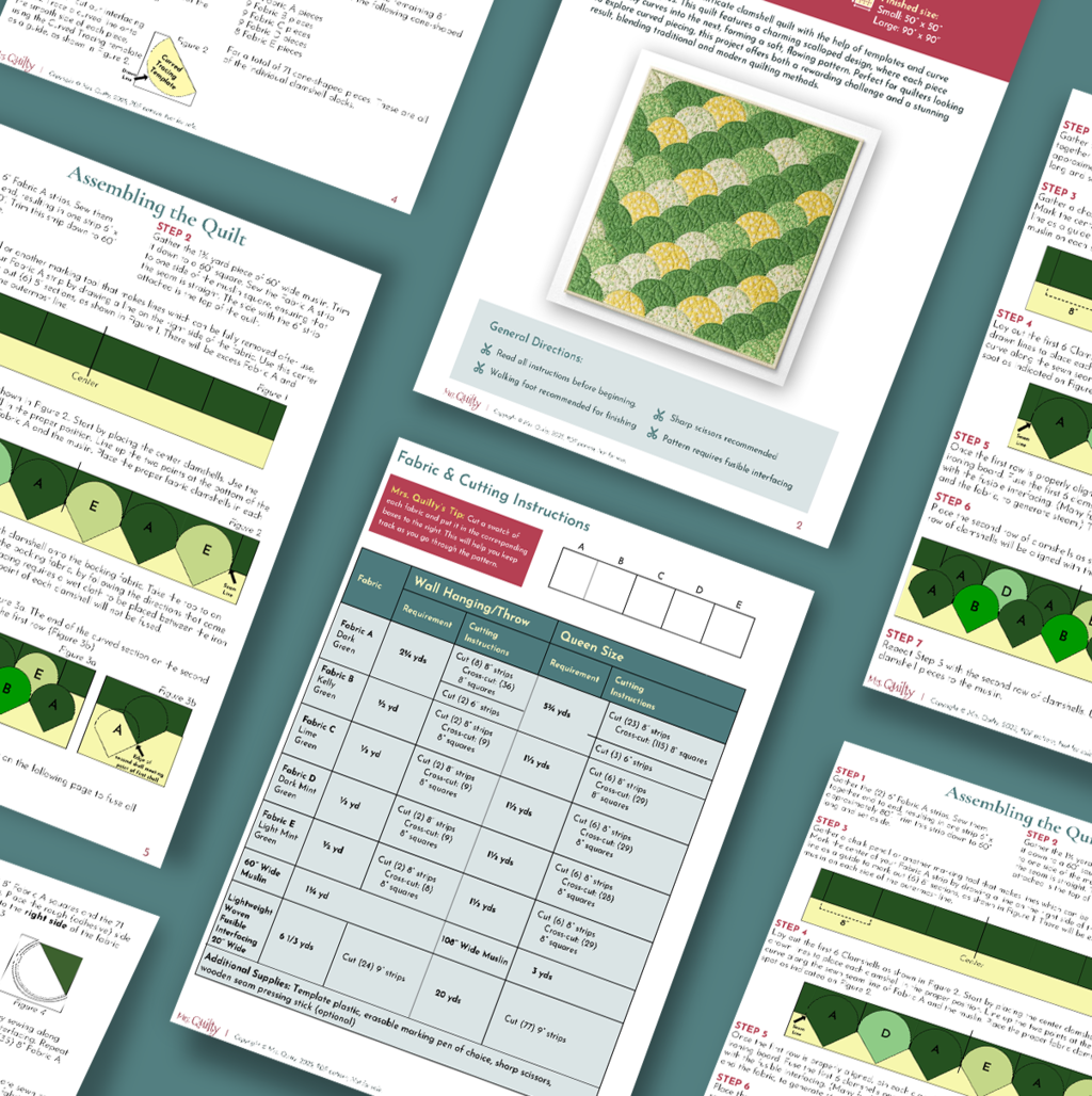 Clamshell Quilt Downloadable PDF Quilt Pattern