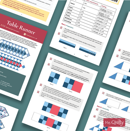 Table Runner Downloadable PDF Quilt Pattern