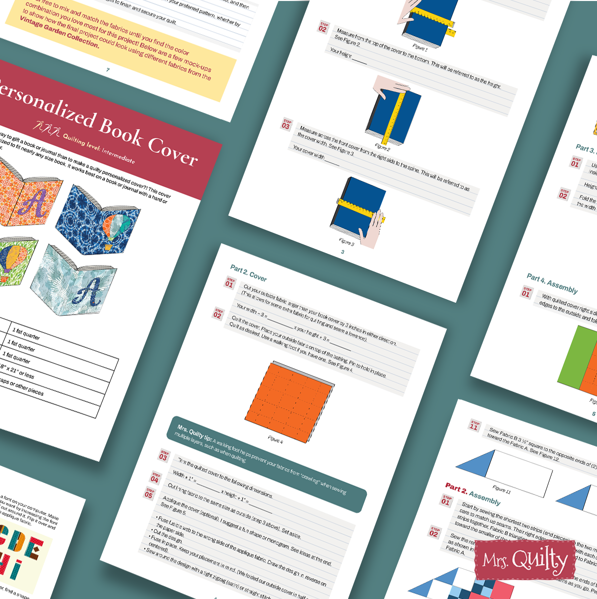 Book Cover Downloadable PDF Quilt Pattern | Mrs Quilty