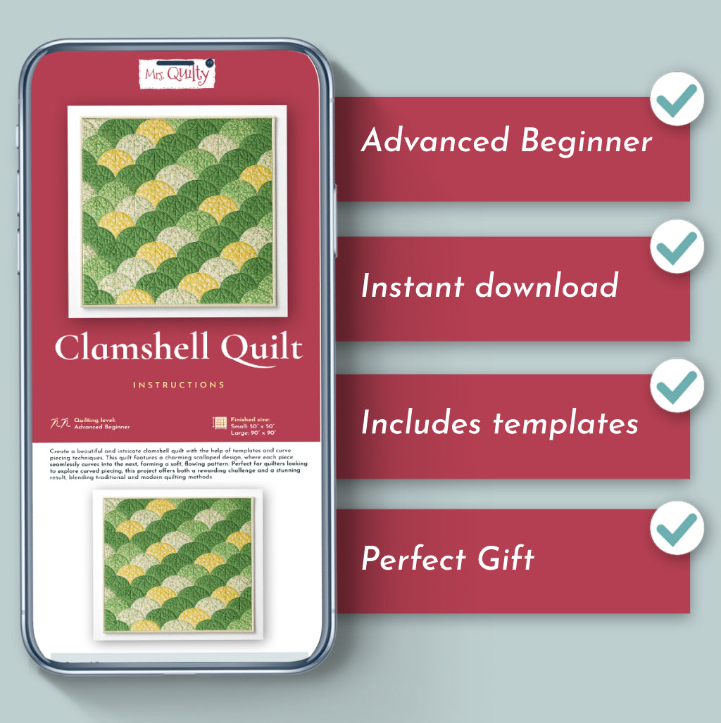 Clamshell Quilt Tutorial Pattern Clamshell Quilt Pattern - PDF Download | Mrs. Quilty