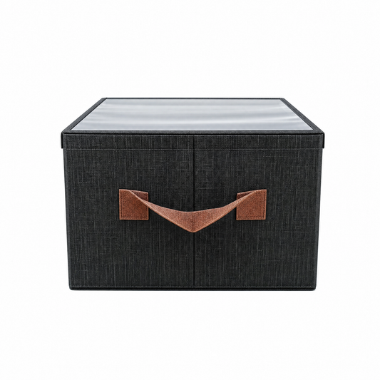Foldable Storage Box With a Transparent Lid