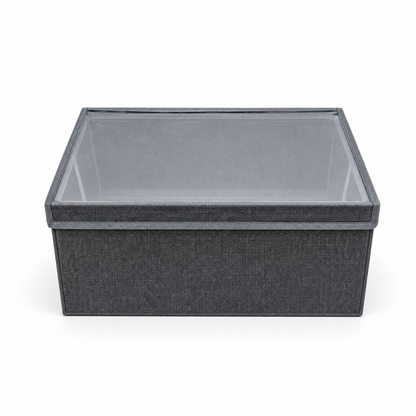 Foldable Storage Box With a Transparent Lid