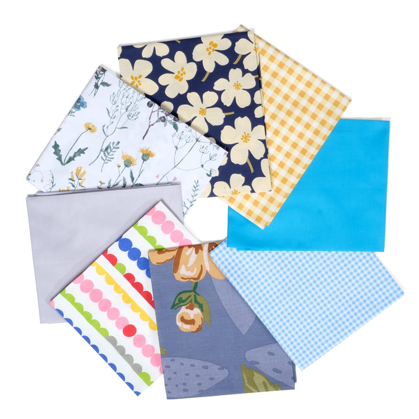 8 pcs of Summer Picnic Prints - Fat Quarter Bundle