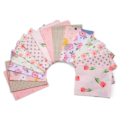 16 pcs of Love Letters in Pink - Fat Quarter Bundle