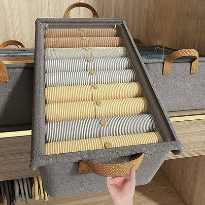 Foldable Storage Box With a Transparent Lid