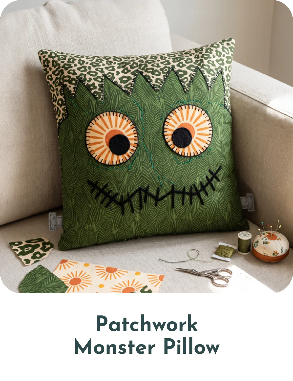 Patchwork Monster Pillow