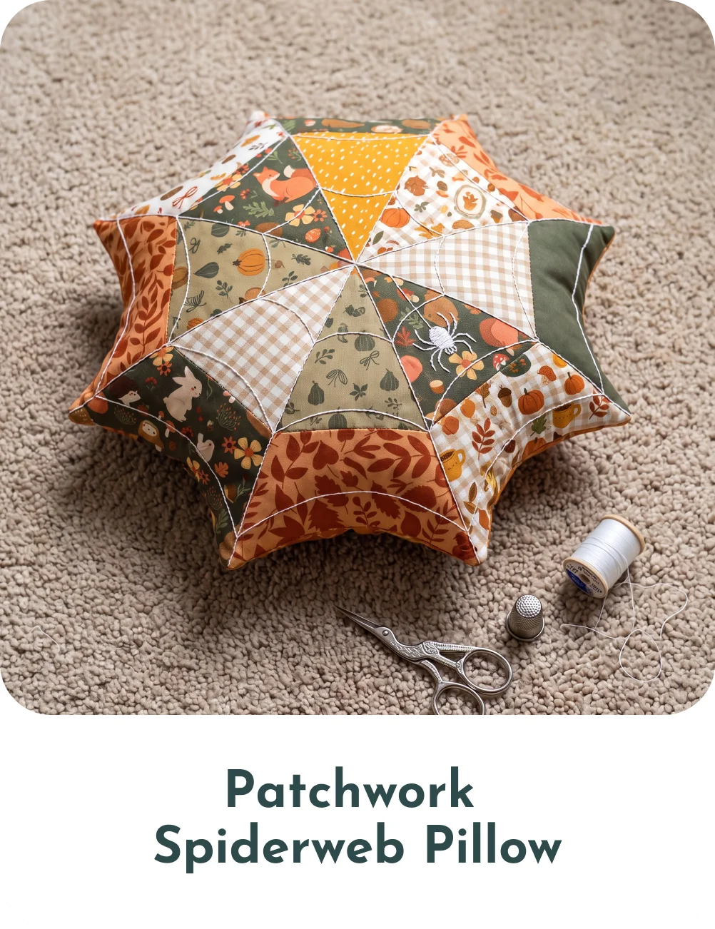 Patchwork Spiderweb Pillow