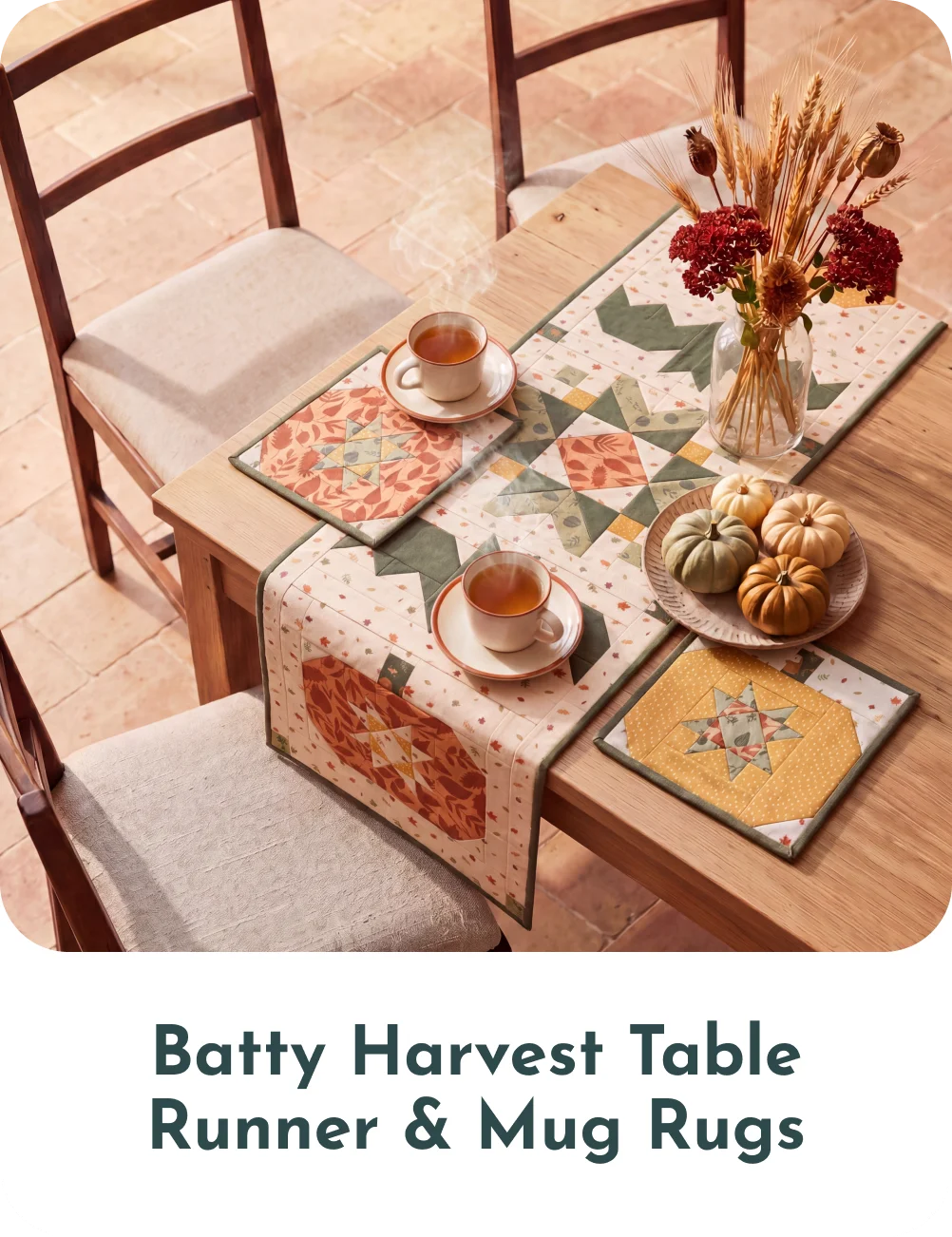 Batty Harvest Table Runner & Mug Rugs
