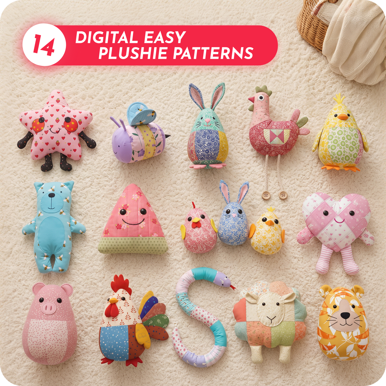14 Downloadable Beginner Plushie Patterns