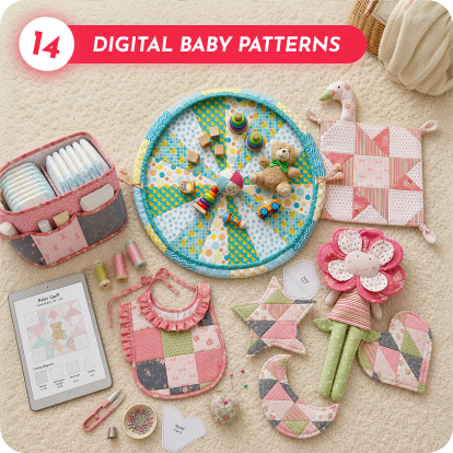 14 Downloadable PDF Baby Quilt Patterns Bundle | Toys, Sleeping Bags, Organizers and more