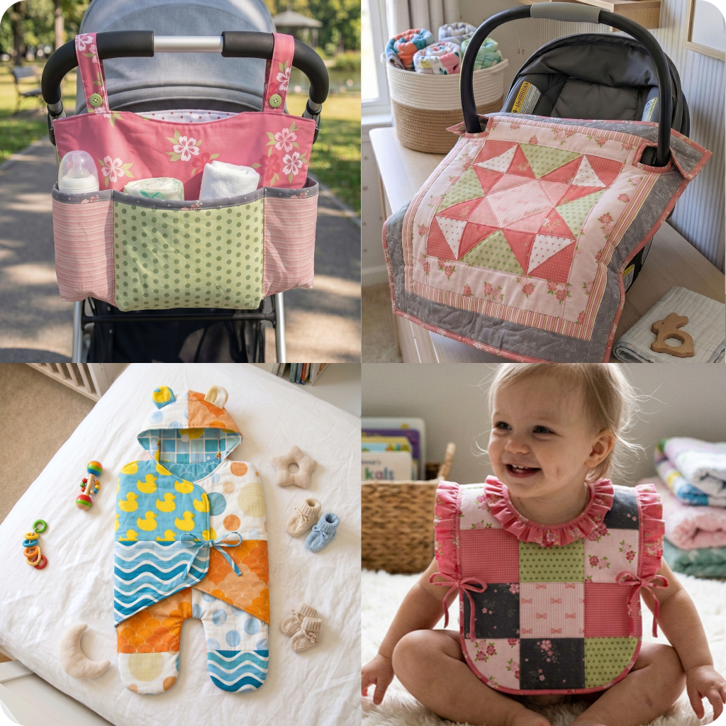 14 Downloadable PDF Baby Quilt Patterns Bundle | Toys, Sleeping Bags, Organizers and more