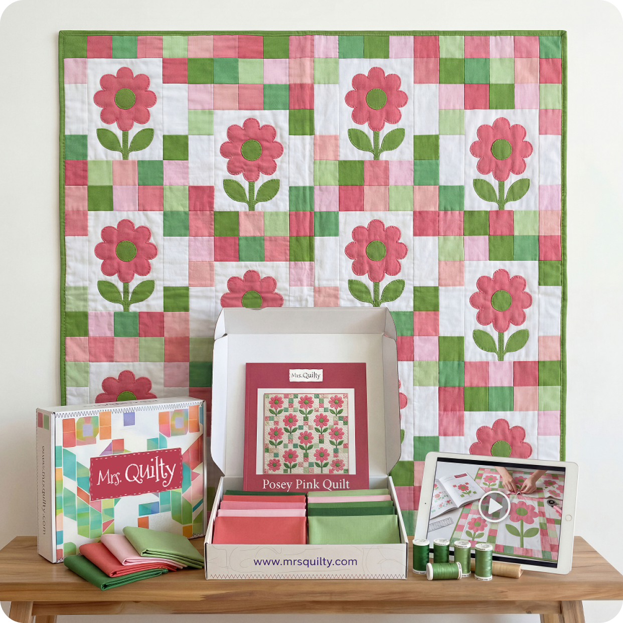 Pink Garden Quilt Kit