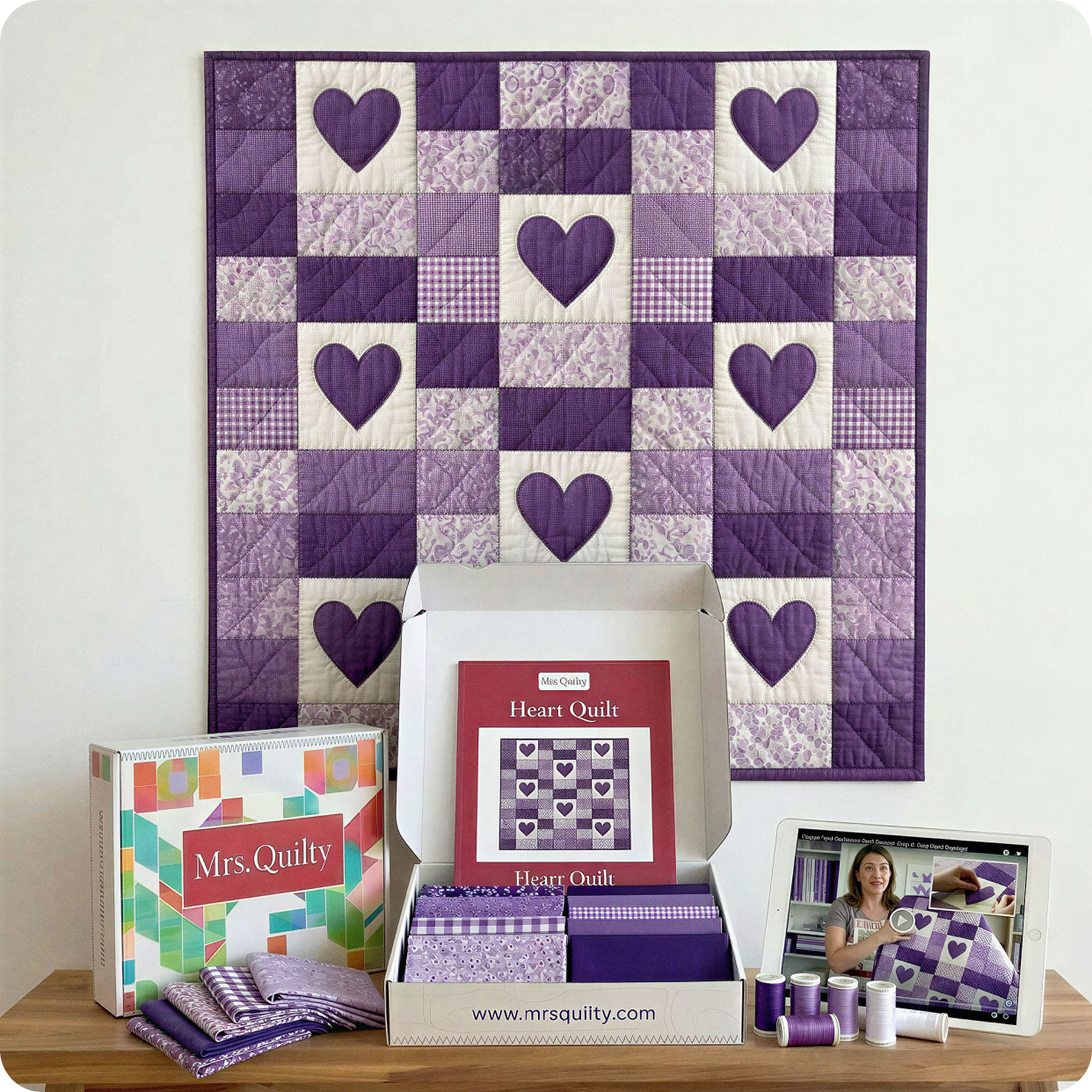 Purple Hearts Quilt Kit