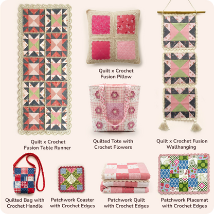 8 Downloadable PDF Quilt x Crochet Fusion Patterns