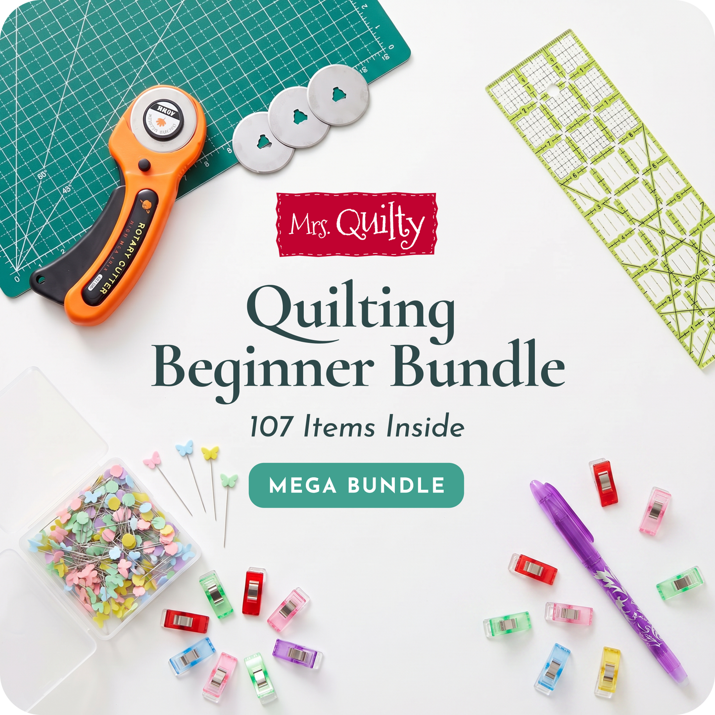 Quilting Beginner Bundle - 107 Pieces