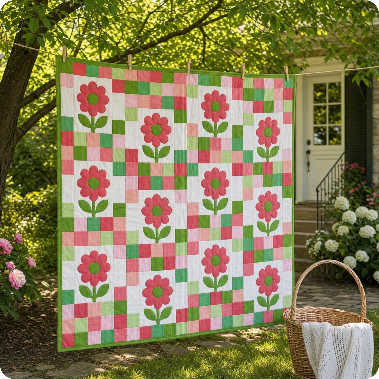 Pink Garden Quilt Kit