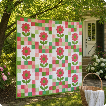 Pink Garden Quilt Kit