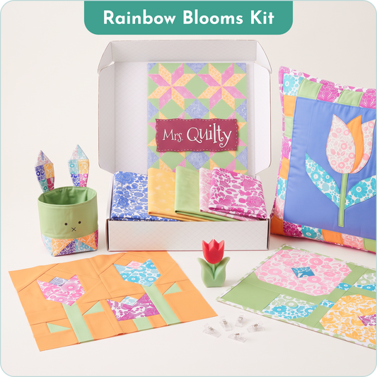 Rainbow Blooms Quilt Kit