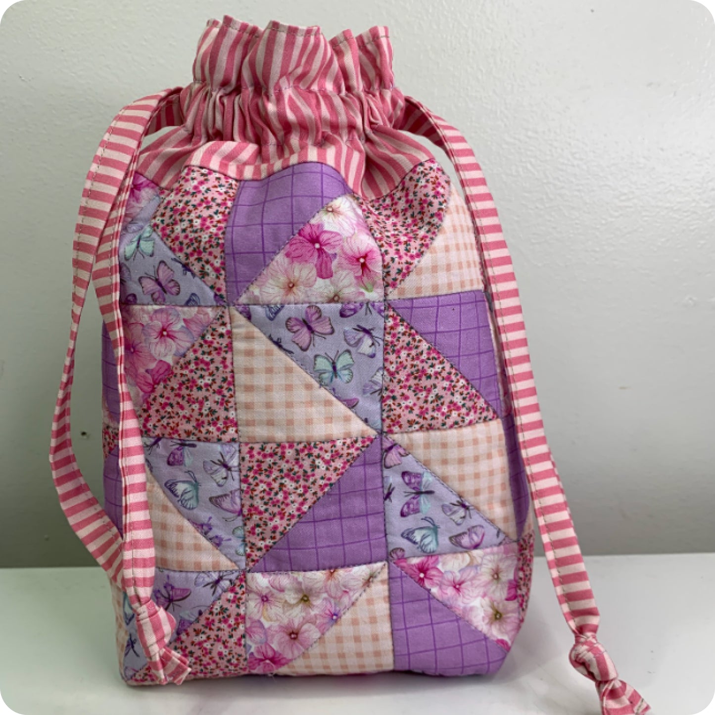 Patchwork Drawstring Pouch Digital PDF Pattern