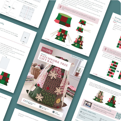 Patchwork Tree Gift Bag Digital PDF Pattern