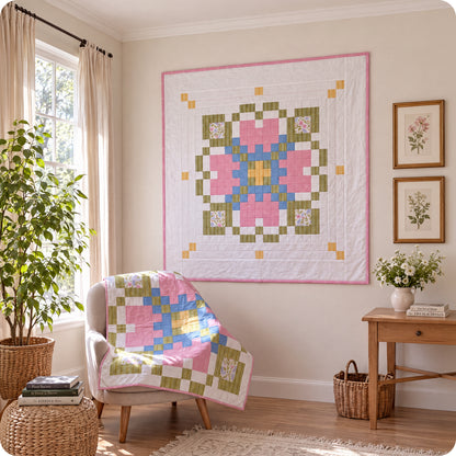 Pixel Bloom Quilt Digital PDF Pattern