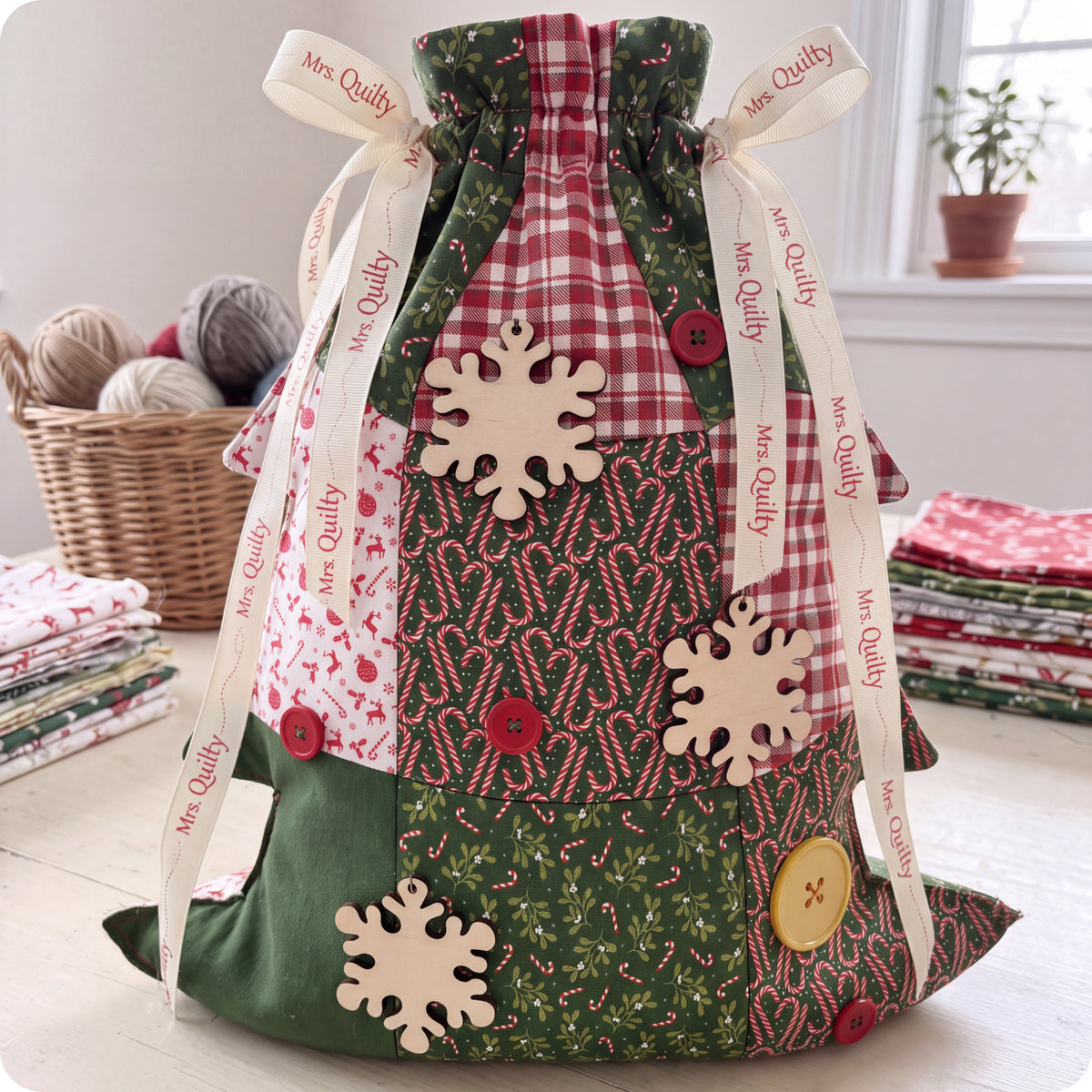 Patchwork Tree Gift Bag Digital PDF Pattern