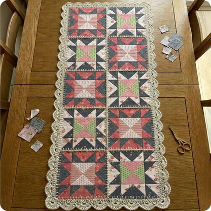Patchwork Table Runner with Crochet Fusion Digital PDF Pattern