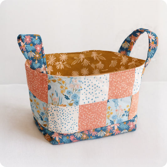 Patchwork Fabric Basket Digital PDF Pattern